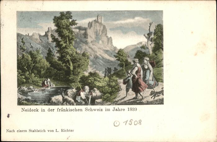 Neideck Künstlerkarte fränk. Schweiz 1839 Stahl