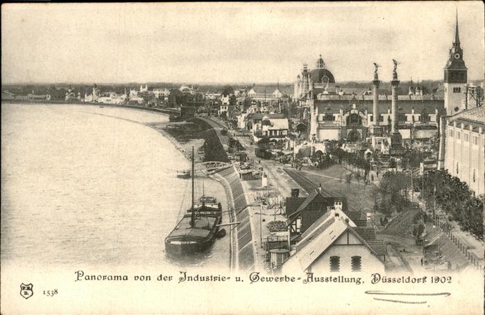 DuessELDORF  CITY Panorama Gewerbe Ausstellung 1902