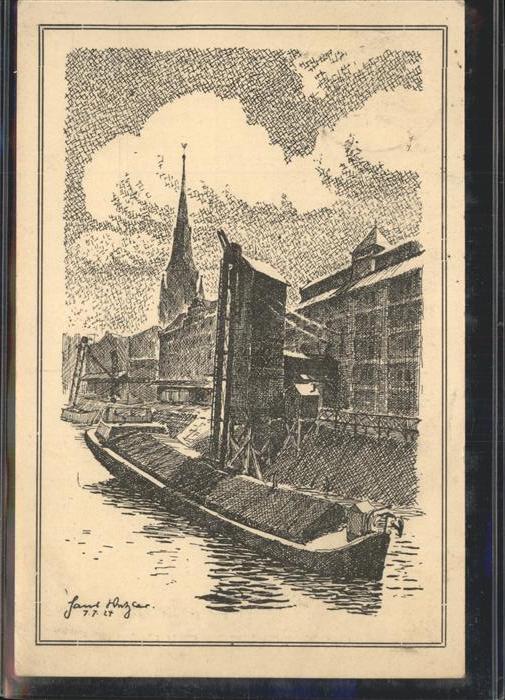 Duisburg Ruhr Hafen Zeichnung