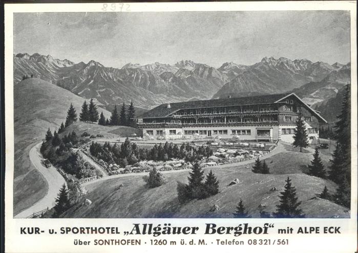 Sonthofen Oberallgaeu Kur Sporthotel Allgäuer Berghof Alpe Ec