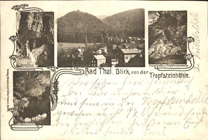 Bad Thal Ruhla Blick von der Grossen Grotte mit Tropfs