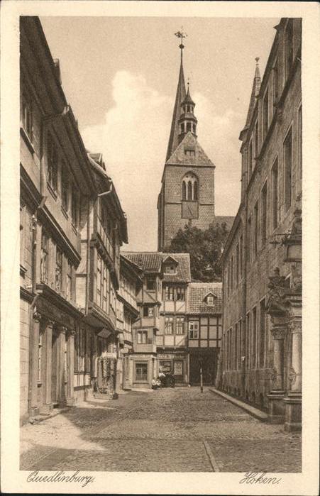 Quedlinburg Harz Hoken Strassenpartie Kirche