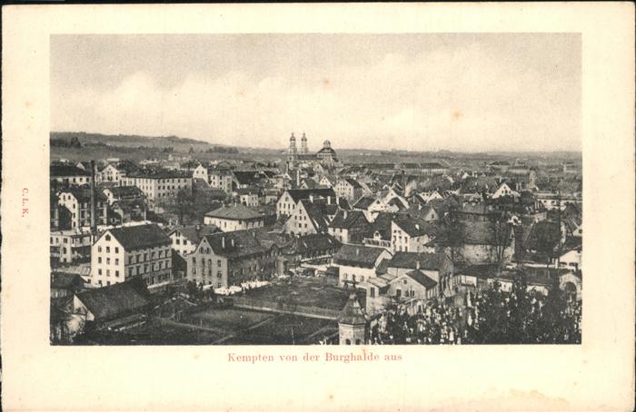 Kempten Allgaeu Panorama Blick von der Burghalde