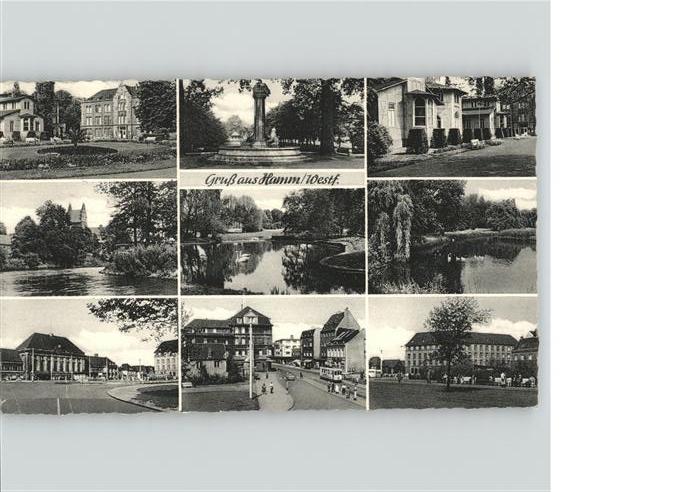 Hamm Westfalen Teilansichten Denkmal Teich Partie an d