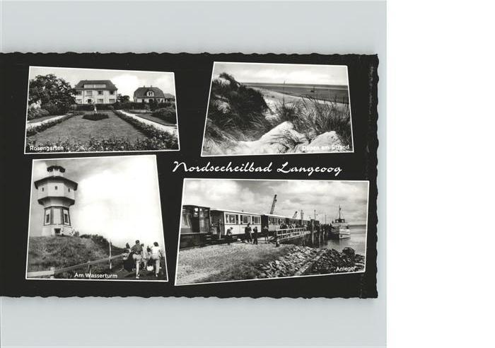 Langeoog Nordseebad Rosengarten Dünen am Strand Wasserturm