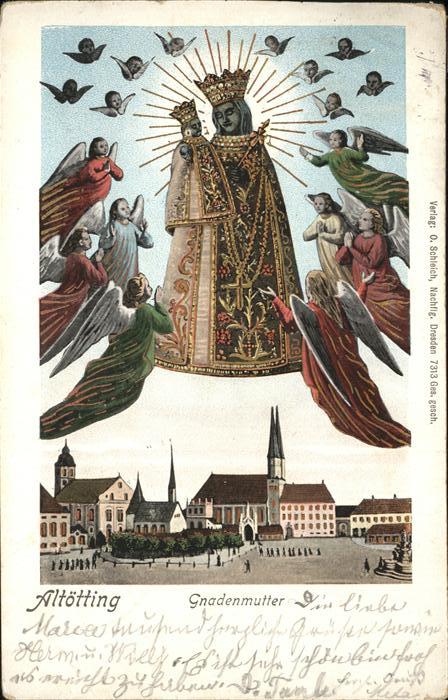 Altoetting Gnadenmutter Statue Kirche Künstlerkart