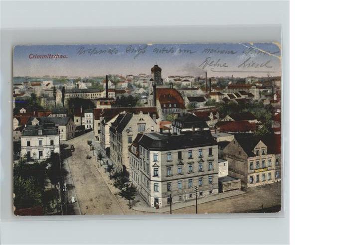 Crimmitschau Blick über die Stadt Kirche