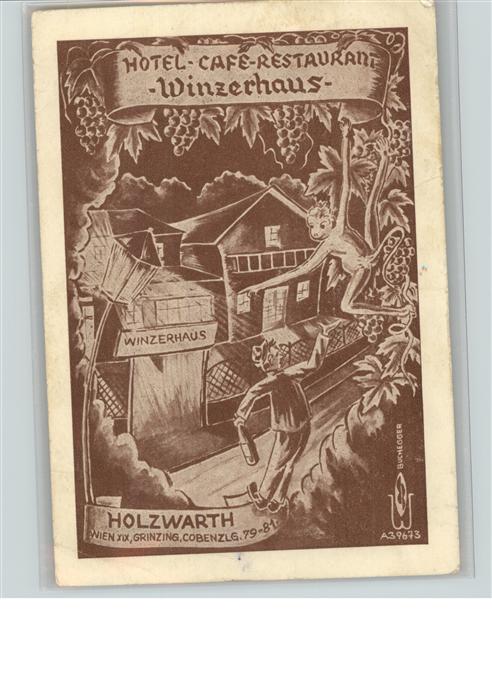 WIEN AT Hotel Winzerhaus Kuenstlerkarte Holzwarth