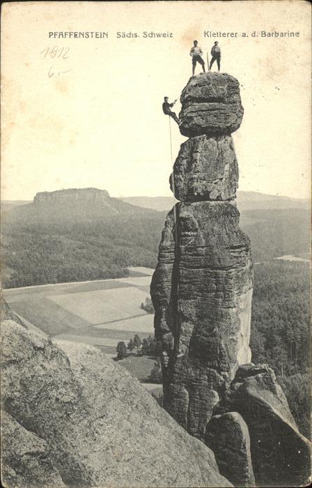 Bergsteigen Klettern Pfaffenstein Barbarine