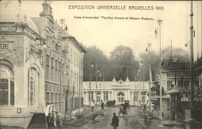 Exposition Universelle Bruxelles 1910 Vues d_ensemble Pavillon Anvers et Mais