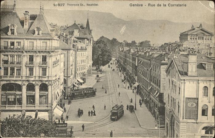 Verlag Phototypie Nr. 10827 Geneve Rue de la Corraterie