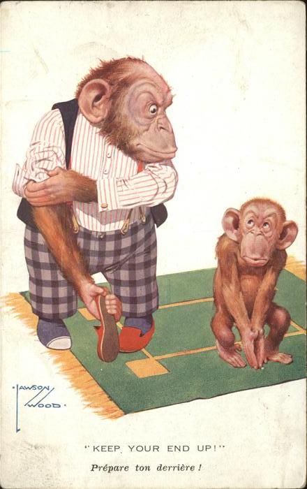 Kuenstlerkarte Nr. 1832 Lawson Wood Affen