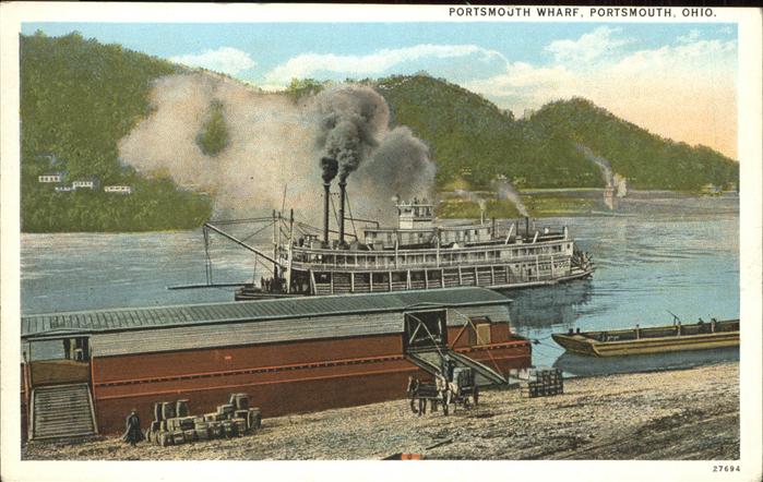 Dampfer Binnenschifffahrt Portsmouth Wharf Ohio