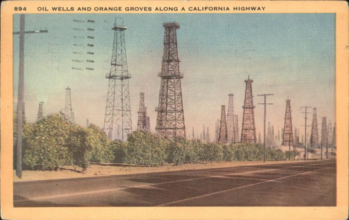 Oelfoerderung Oil Fields Oil Wells Orange Groves California High