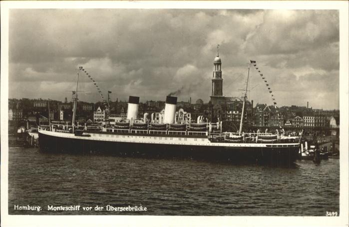 Dampfer Oceanliner Monteschiff Hamburg Überseebrücke