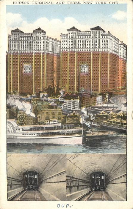 U-Bahn Subway Underground Seitenraddampfer Hudson Terminal New Yo