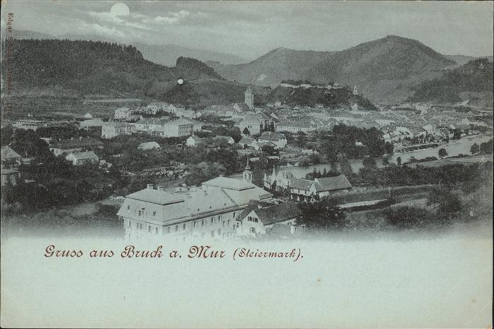 Bruck Mur Gesamtansicht im Mondschein