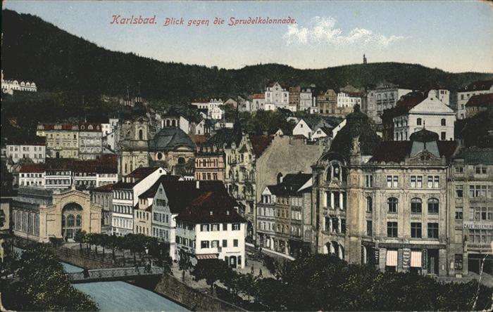Karlsbad Eger Blick gegen Sprudelkolonnade
