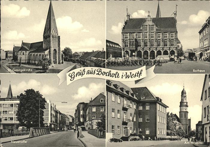 Bocholt Westfalen St. Georgskirche Rathaus Neustrasse Par