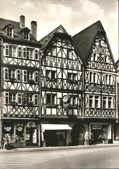TRIER  CITY Alte Fachwerkhaeuser am Hauptmarkt
