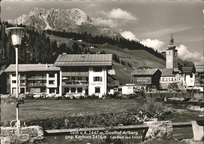 Lech Vorarlberg Partie am Lech Gasthof Arlberg Kirche K