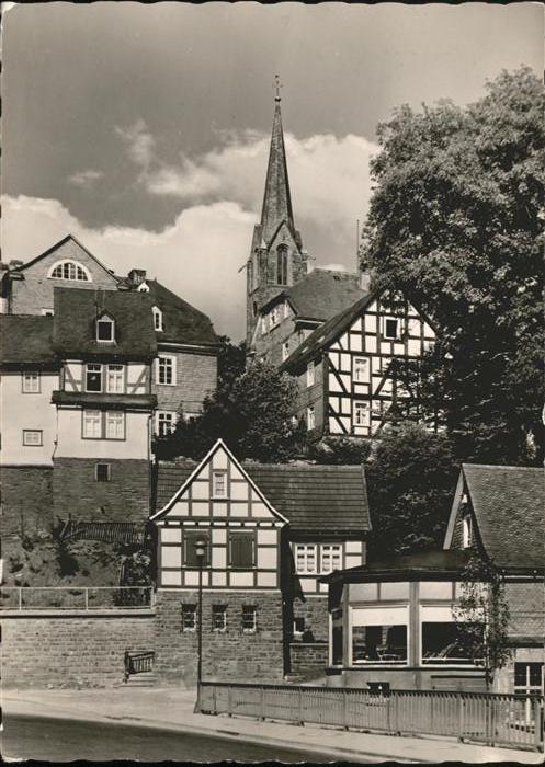 Bad Berleburg Ortspartie Fachwerkhaus Kirchturm Luft-