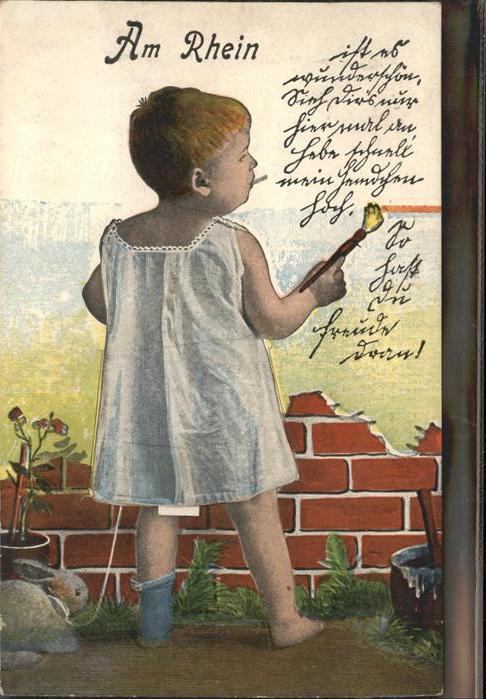 Ruedesheim Rhein Kind beim Malen