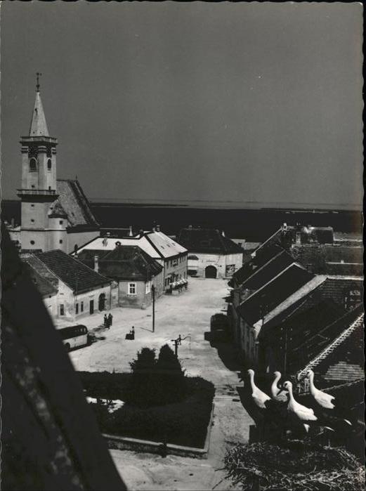 Rust Burgenland Ortsansicht mit Kirche Storchennest