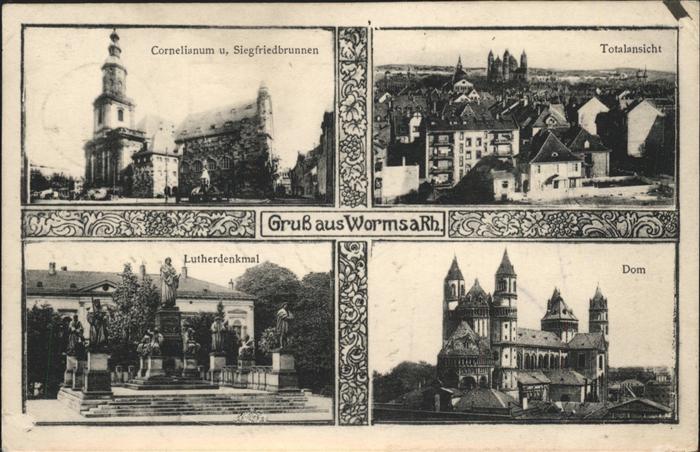 Worms Total Cornelianum Siegfriedbrunnen Dom