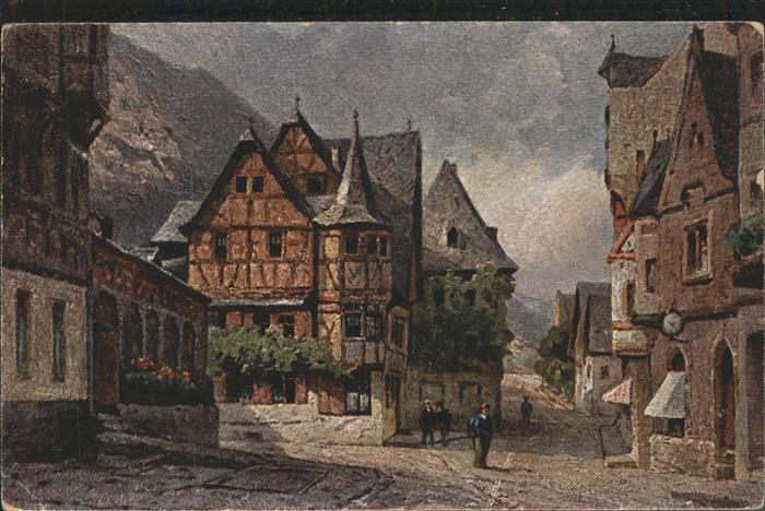 Bacharach Rhein Altes Haus Künstlerkarte