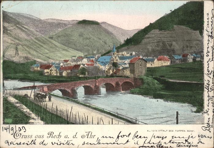Rech Ahr Ahrtal Steinbrücke Künstlerkarte