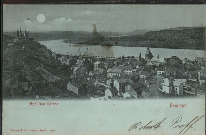 REMAGEN Rheinland-Pfalz Apollinariskirche bei Nacht