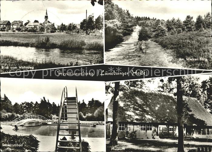 Hermannsburg Blick vom Wehrsteg Wietzer Berg Schwimmbad Museum