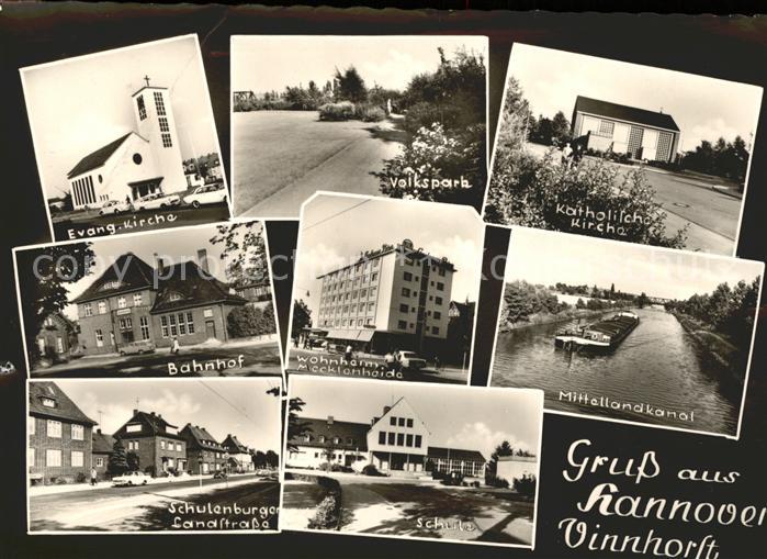 HANNOVER  CITY Ev Kirche Volkspark Kath Kirche Bahnhof Wohnheim Mittellandkanal
