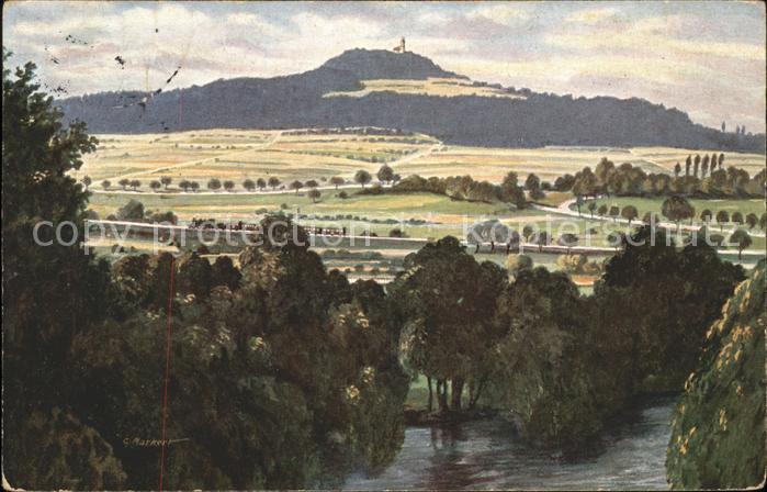 Bussen Wallfahrtsort Oberschwaben Donau Kuenstlerkarte