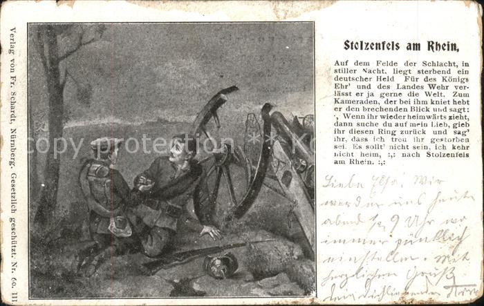 Stolzenfels Auf dem Felde der Schlacht Kanone