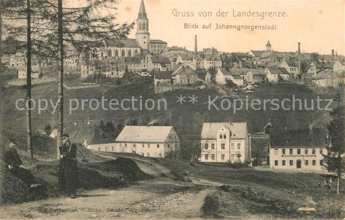 Johanngeorgenstadt Blick von der Landesgrenze auf die Stadt