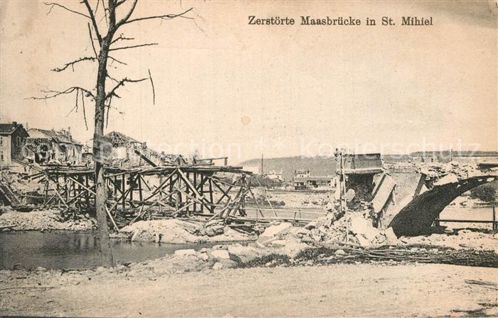 St Mihel Zerstoerte Maasbruecke
