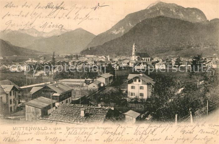 Mittenwald Bayern Teilansicht mit Reitherspitze