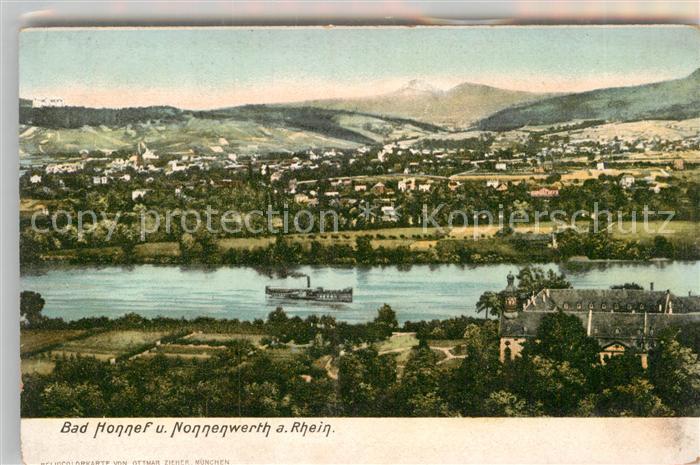 Bad Honnef Nonnenwerth Rheinblick Dampfer