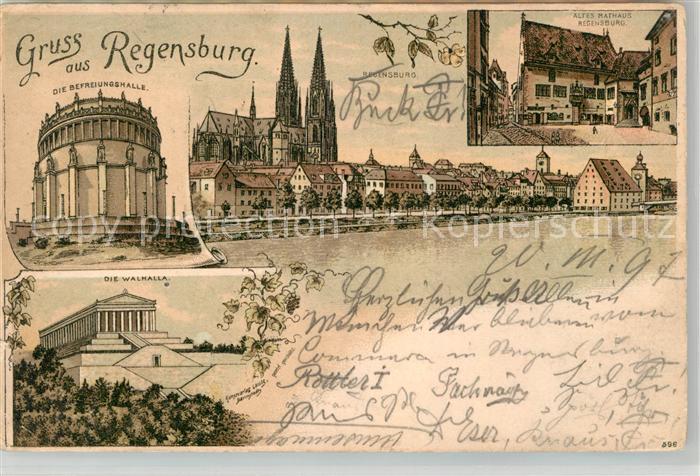 REGENSBURG Bayern Befreiungshalle Wallhalla Altes Rathaus