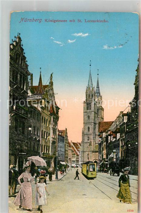 NueRNBERG  CITY Koenigstrasse mit Sankt Lorenzkirche