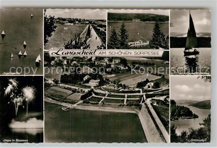 Langscheid Sorpesee Fliegeraufnahme Segelregatta Teilansicht