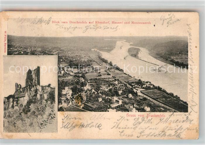 Koenigswinter Blick vom Drachenfels Rheinblick