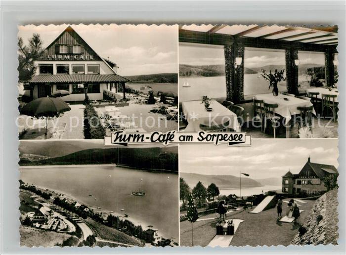 Langscheid Sorpesee Turm Cafe Minigolf Fliegeraufnahme