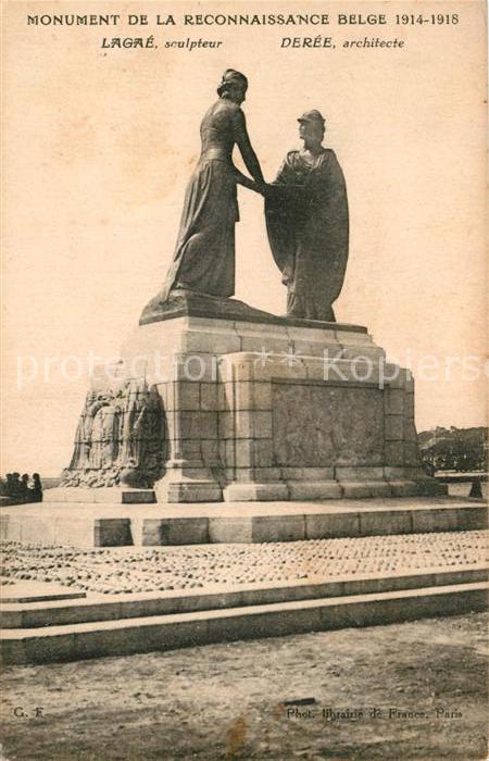 Bruxelles Bruessel Monument de la Reconnaissance Belge Lagae sculpteur