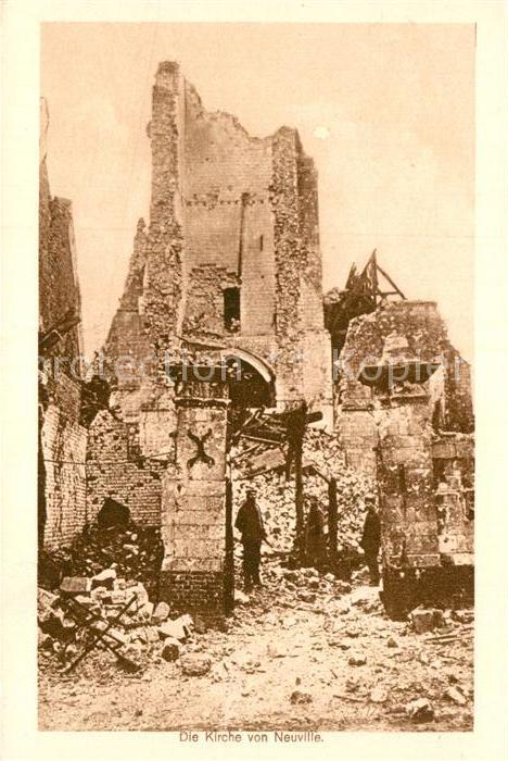 Neuville Hainaut Zerstoerte Kirche