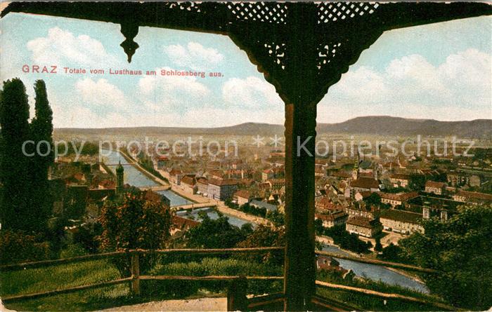 Graz Steiermark Blick vom Lusthaus am Schlossberg