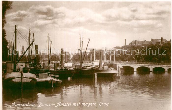 Amsterdam Niederlande Binnen Amstel met magere Brug