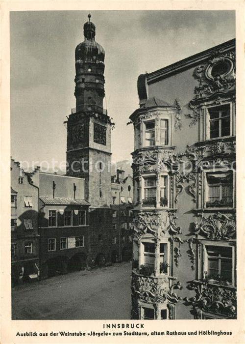 Innsbruck Stadtturm Altes Rathaus nd Hoelblinghaus